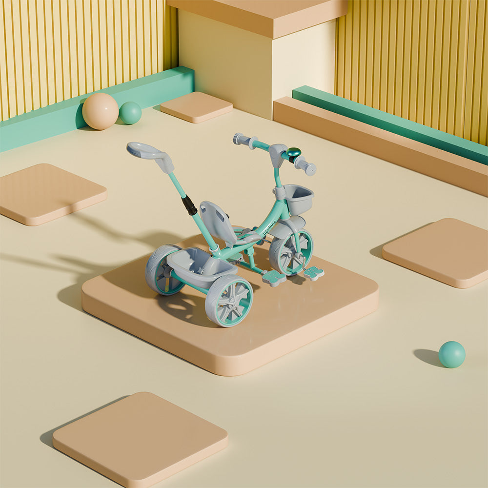 4-in-1 Kids Tricycle with Parental Control Handle