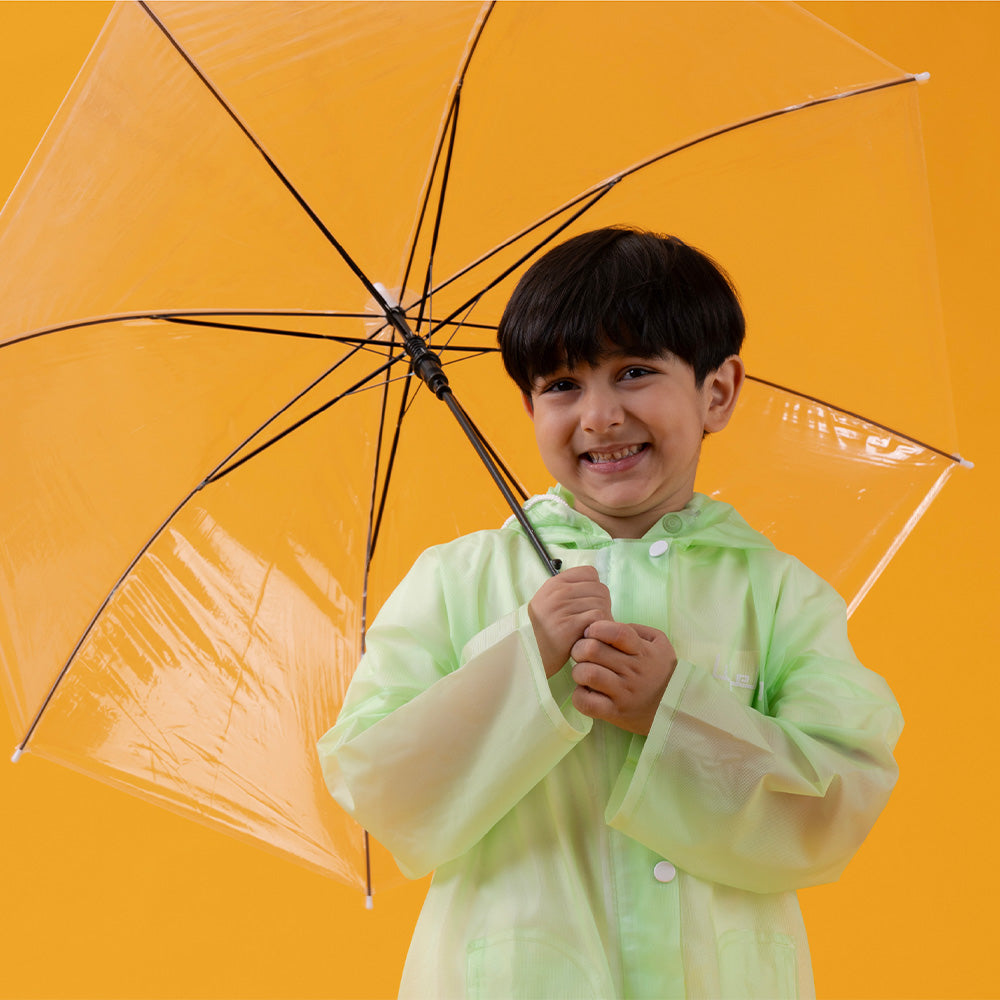 Campaign Kids Plain Hooded Raincoat with School Bag & Side Pocket