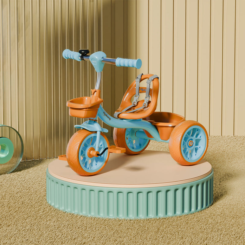 Kids Tricycle with Basket, Bell & EVA Wheels