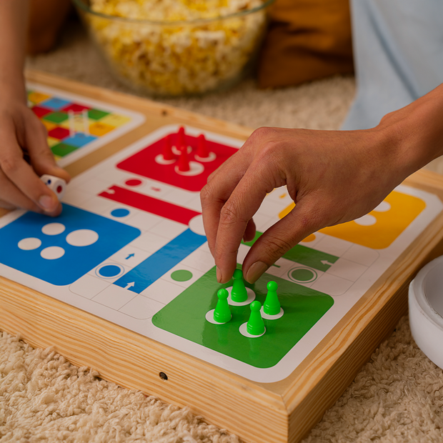 Lifelong Slingo 3-in-1 Wooden Board Game | Fastest Finger First, Ludo, Snakes & Ladders