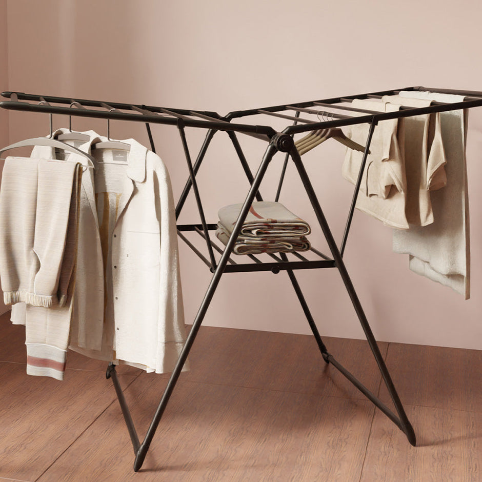 Foldable Cloth Drying Stand with 4-Way Rack – Strong, Durable & Space-Saving