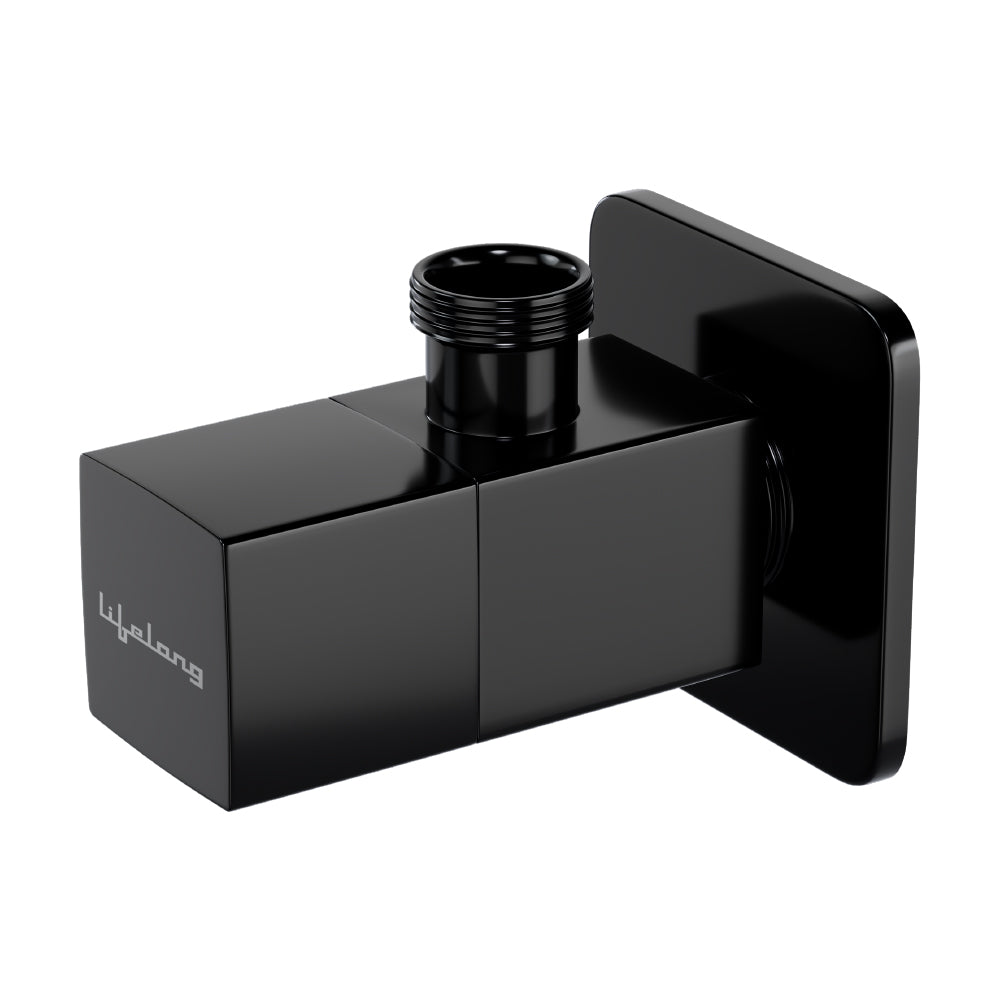 Lifelong Matte Black Angle Valve | | Pack of 2 | 100% Brass Body for Strength & Durability | Corrosion-Resistant & Leakproof Angle Cock Flush Valve for Toilets | Ideal for Home Use