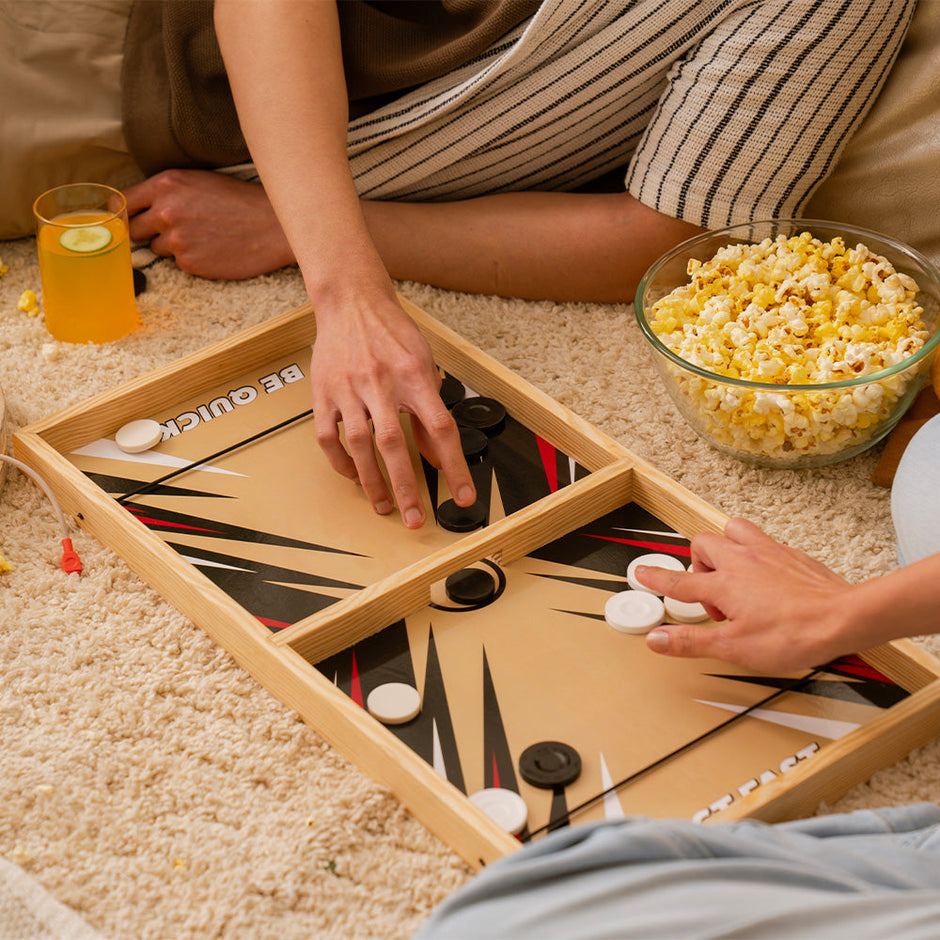 Lifelong Slingo 3-in-1 Wooden Board Game | Fastest Finger First, Ludo, Snakes & Ladders