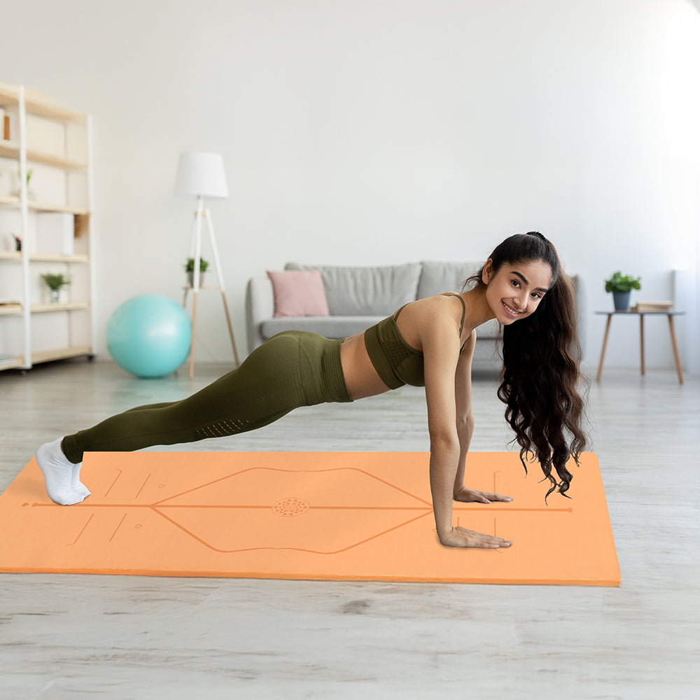 Lifelong TPE Material Yoga Design Mat with bag for Women & Men|6mm