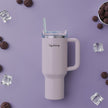 Double Walled Vacuum Insulated Tumbler with Handle 1200ml-Lavender Mist