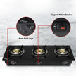 Lifelong LLGS930 3 Burner Glass Top Gas Stove - ISI Certified, LPG Only, High-Efficiency Burners