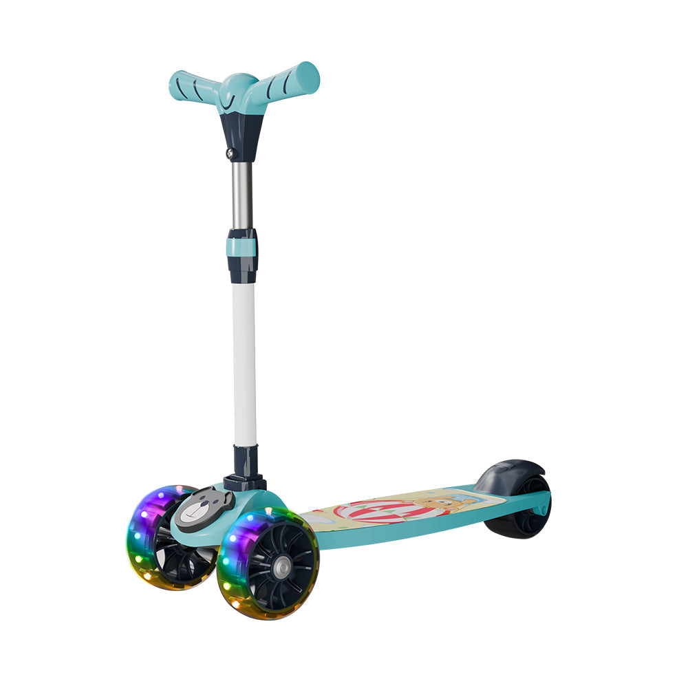 Foldable Kids Kick Scooter with LED Wheels