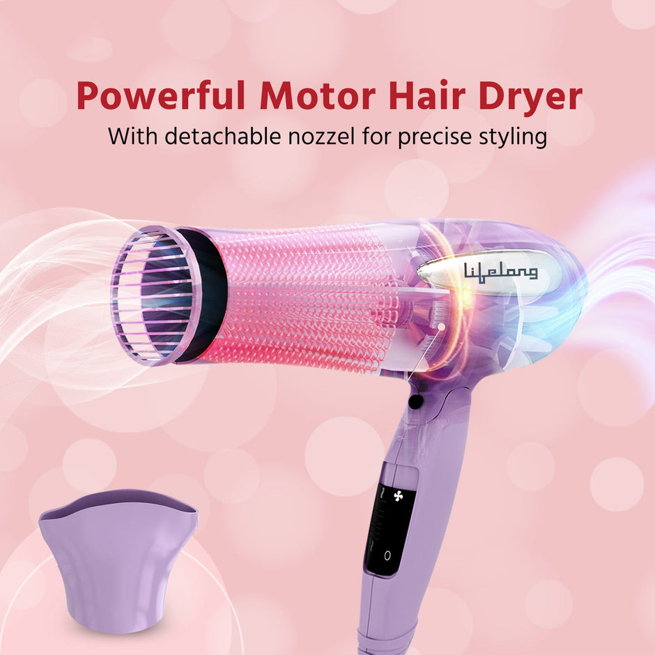 Lifelong 2100W Foldable Hair Dryer (LLPCW205, Lavender) – Lifelong
