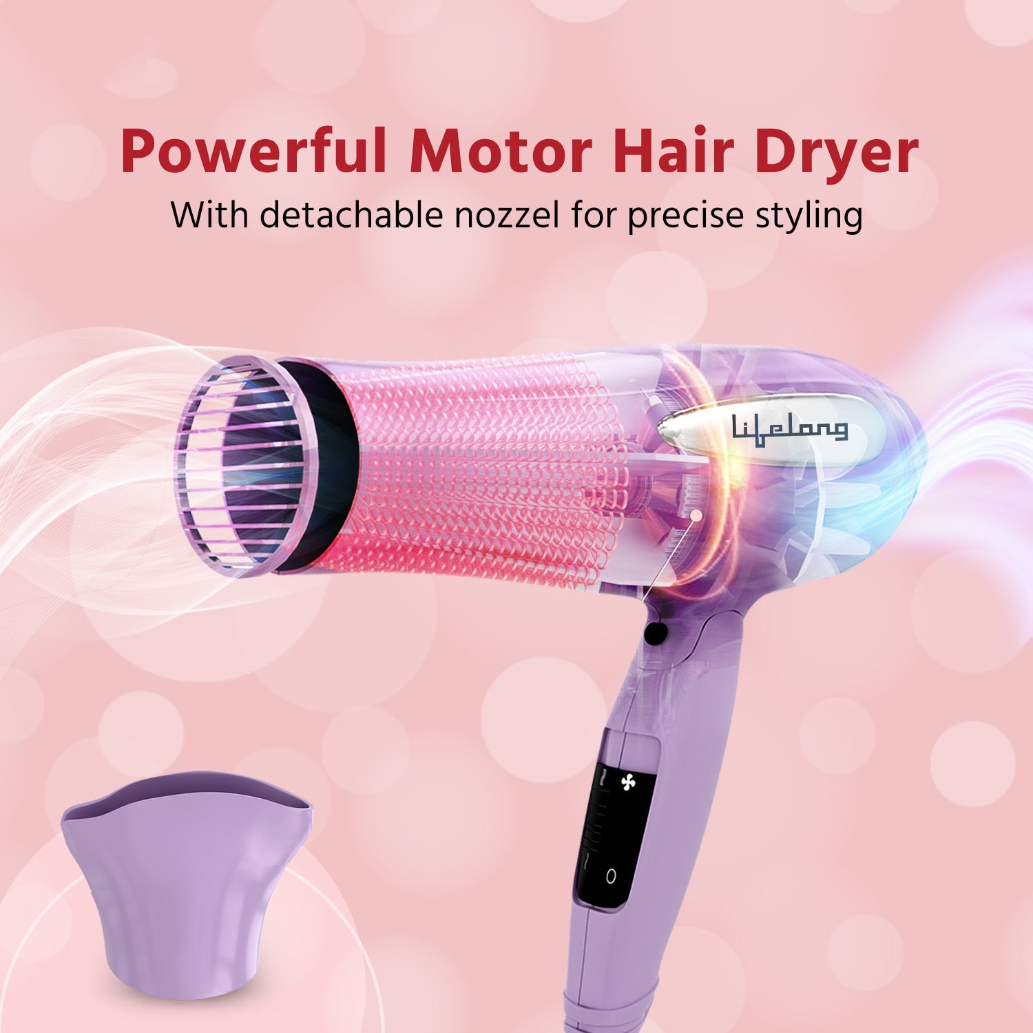 Lifelong 2100W Foldable Hair Dryer (LLPCW205, Lavender)