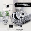 Lifelong Kitchen Organizer Stainless Steel Drying Rack -Vessel,Dish,Utensil Drainer Basket with Drip Tray, Suitable for All Utensils, Crockery, Plates & Bowl with Spoon Holder -Over Sink Bartan Stand