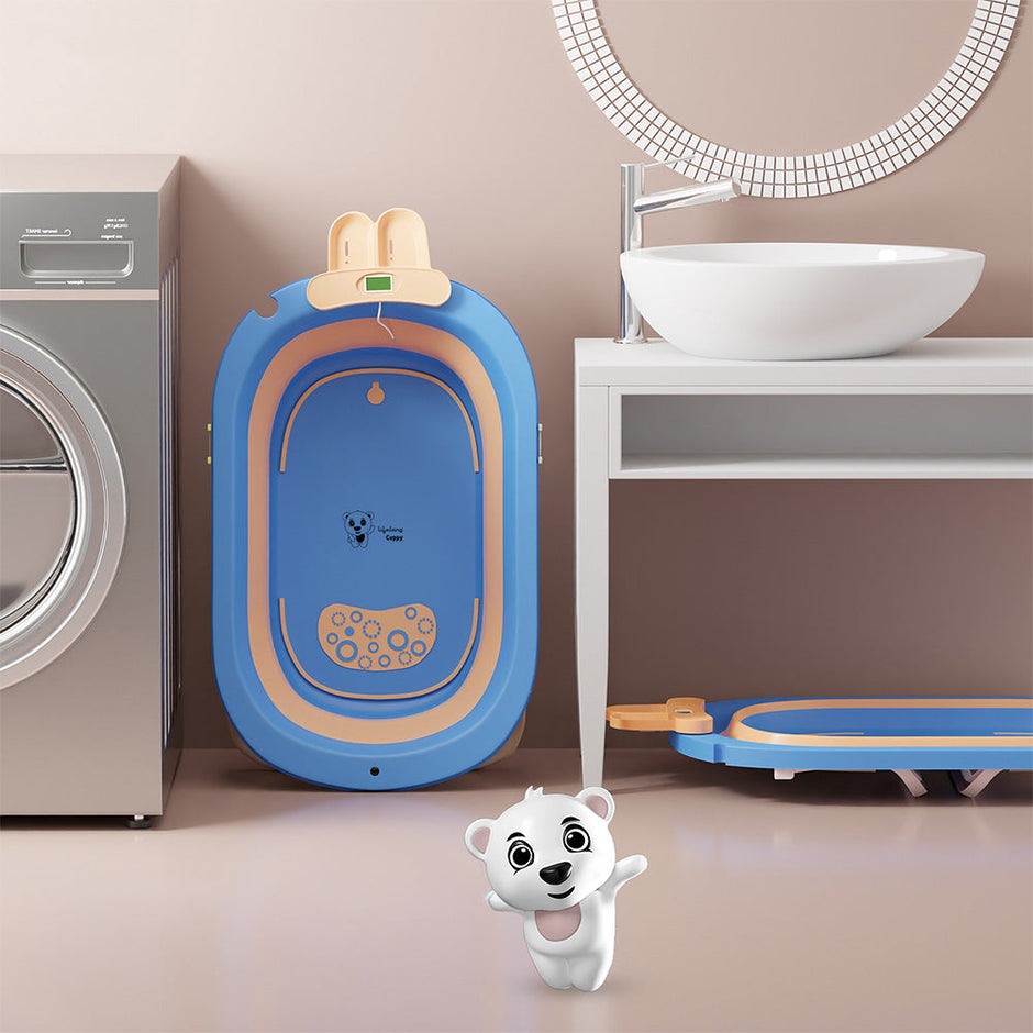 Lifelong Cuppy Collapsable Baby Bath tub, portable, easy to store(Blue)