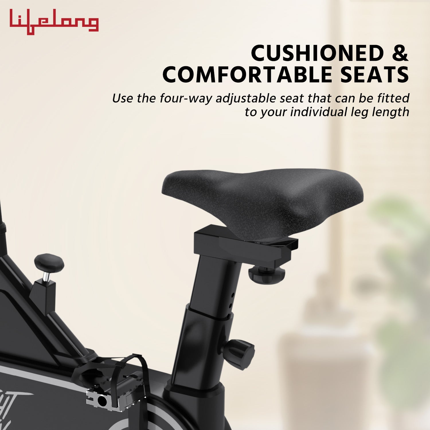 Spin Bike with 7kg Flywheel, 120kg Capacity & 12-Level Resistance
