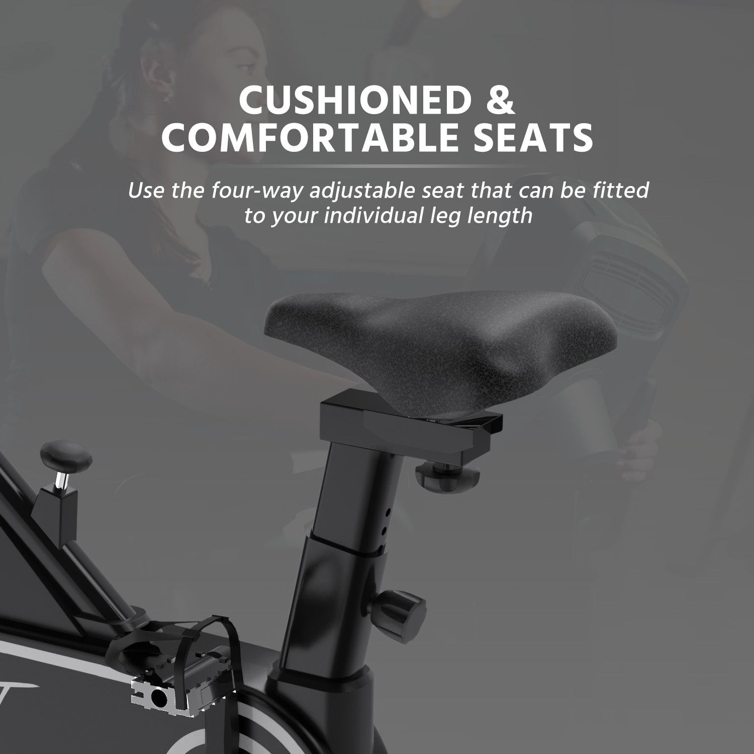 🔹 Spin Bike with 7kg Flywheel, 120kg Capacity & 12-Level Resistance