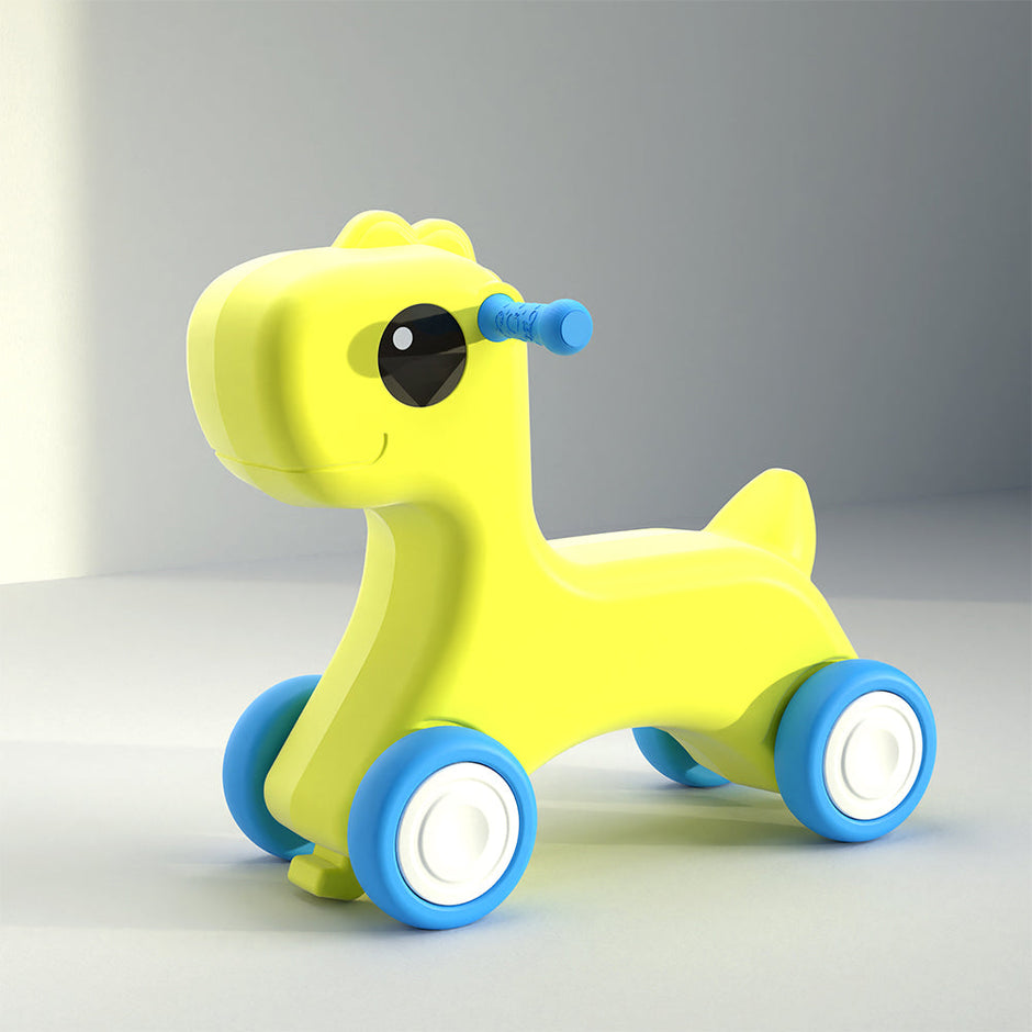Lifelong Cuppy Horse Ride-On for Kids 1+ | Safe Push Toy for Indoor & Outdoor Play | 35kg Load, Yellow