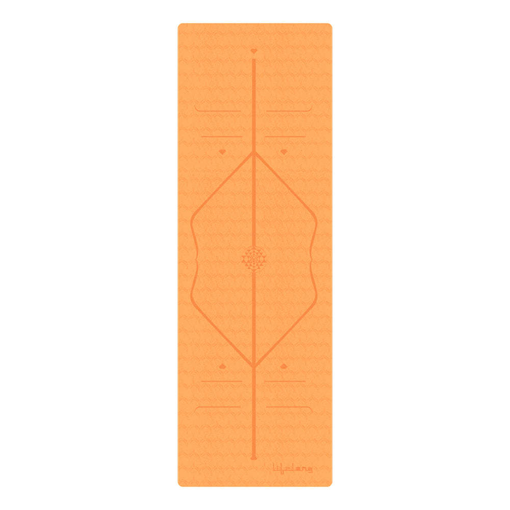 Lifelong TPE Material Yoga Design Mat with bag for Women & Men|6mm