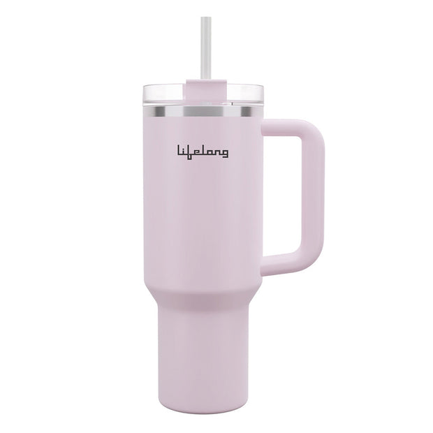 Double Walled Vacuum Insulated Tumbler with Handle 1200ml-Lavender Mist
