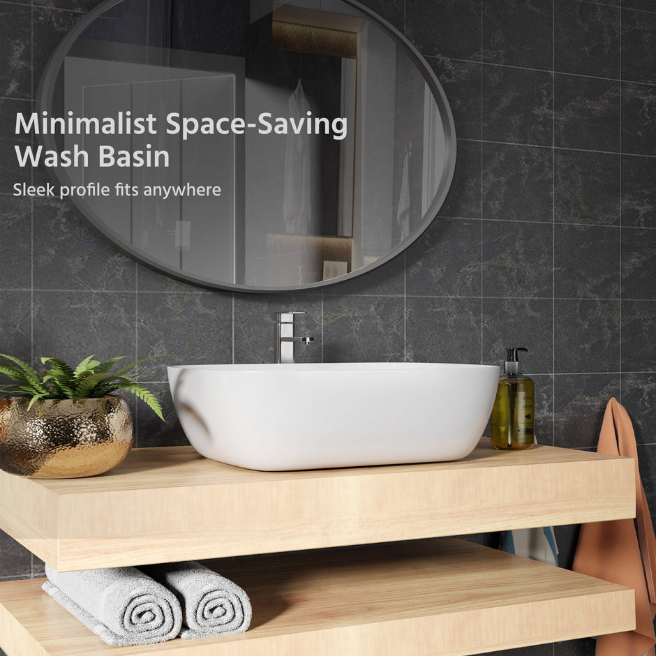 Lifelong Ceramic Tabletop Wash Basin, Stylish & Space-Saving Countertop Sink