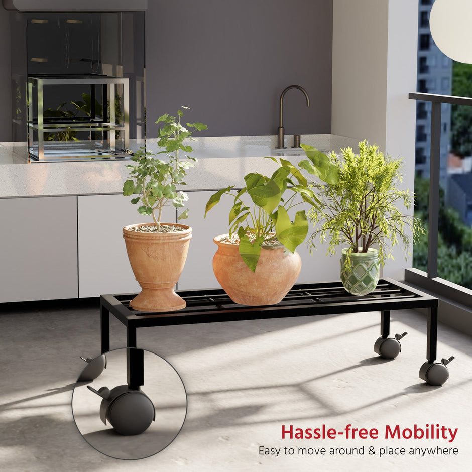 Lifelong Heavy-Duty Metal Plant Stand with Wheels