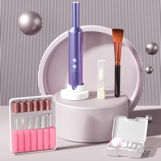 Professional Nail Drill Machine | Nail Filer Machine with 6 Sanding Bands, 12 Drills & Brush with Type-C