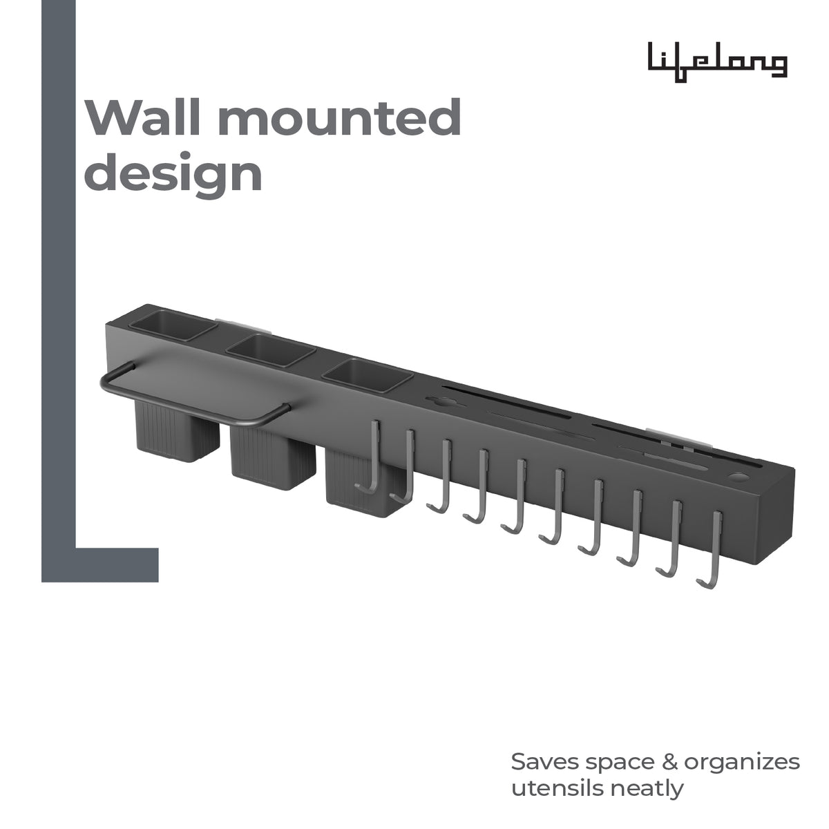 Wall-Mounted Kitchen Storage Organizer Rack