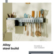 Lifelong Wall-Mounted Kitchen Storage Organizer Rack with Hooks, Knife Holder, Towel Rod, Storage Baskets & Shelf