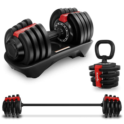 1.5–18 kg 3in1 Adjustable Dumbbell with Kettlebell Set