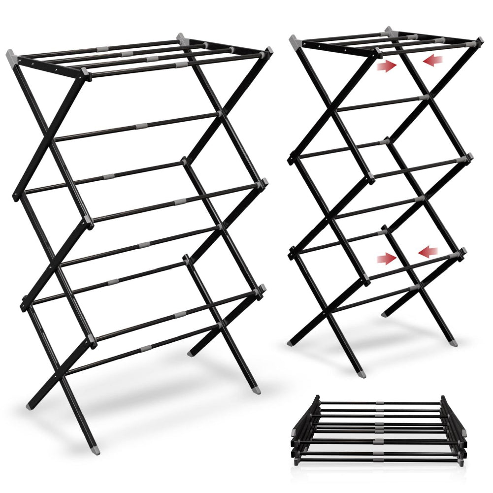 Lifelong Foldable Clothes Drying Stand | Vertical Metal Laundry Rack for Indoor & Balcony Use