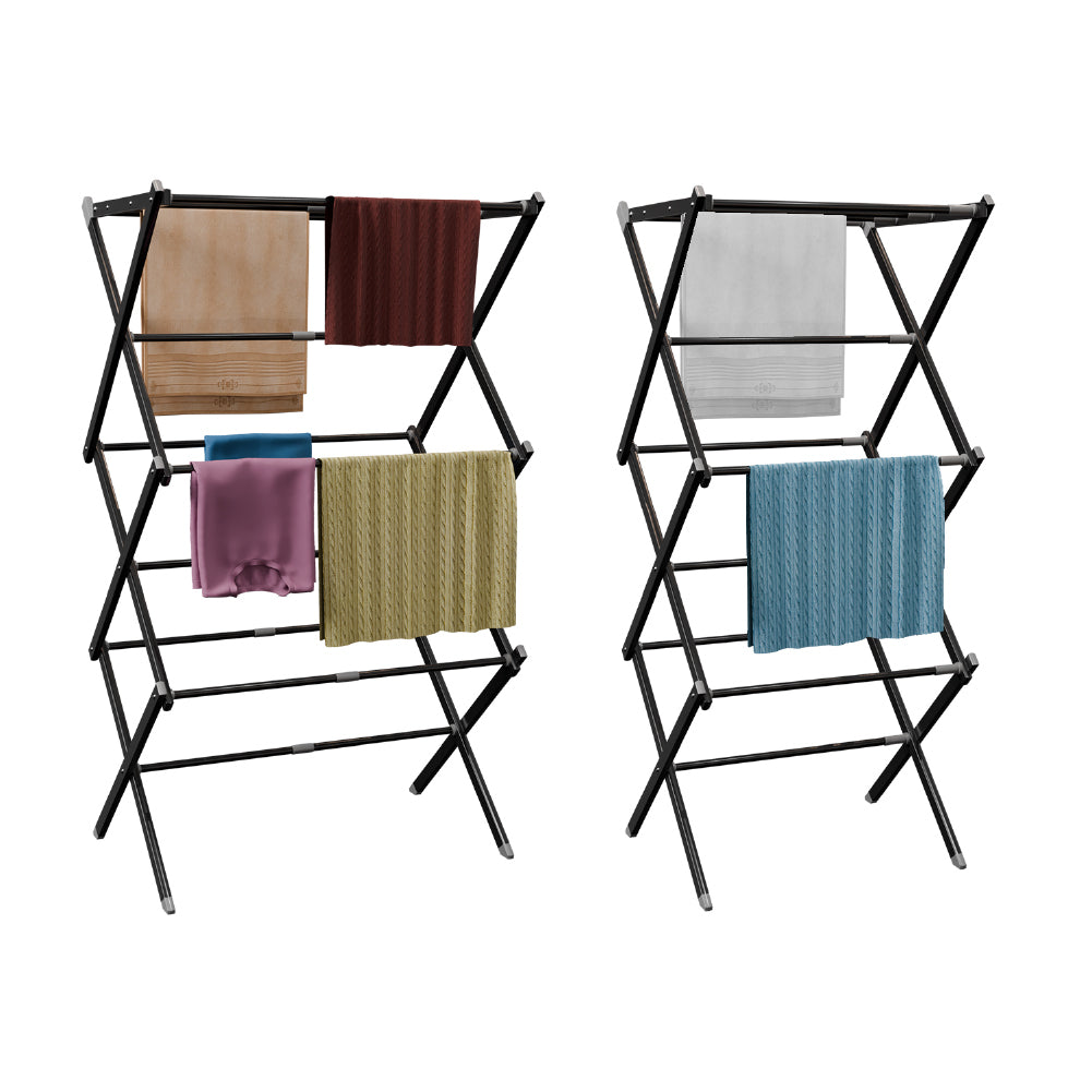 Lifelong Foldable Clothes Drying Stand | Vertical Metal Laundry Rack for Indoor & Balcony Use