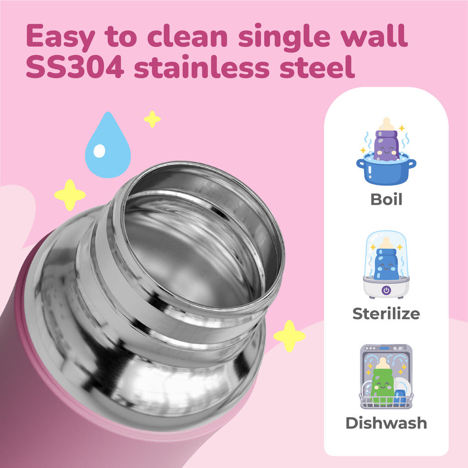 Lifelong SS304 Stainless Steel Baby Feeding Bottle 150ML with Silicone Sleeve – Anti-Colic, BPA Free, Leakproof Milk & Water Bottle for Newborns (Blue)