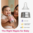 Lifelong SS304 Stainless Steel Baby Feeding Bottle 250ML with Silicone Sleeve – Anti-Colic, BPA Free, Leakproof Milk & Water Bottle for Newborns (Pink)