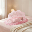 Lifelong Cuppy Foldable Baby Mosquito Net 0-2 Years, Bottomless & Breathable, Portable Umbrella Net – Pink