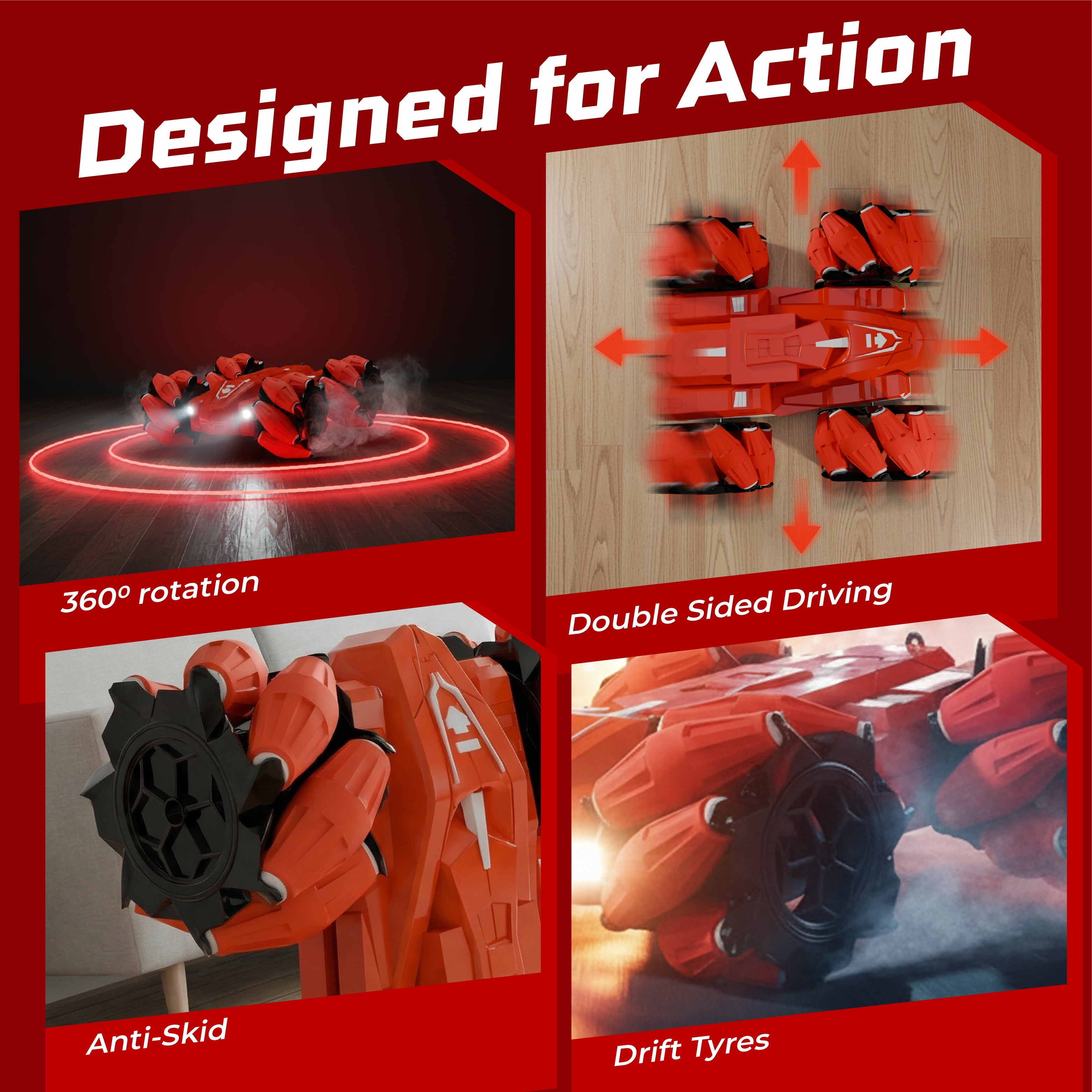 Lifelong 4x4 RC Drift Stunt Car with 360° Flip Action & Rechargeable Battery