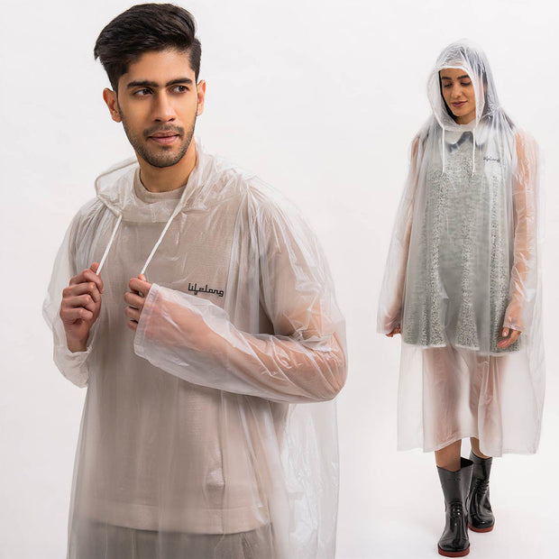 Lifelong Unisex Waterproof Raincoat – Hooded, Full Sleeves, Outdoor Travel