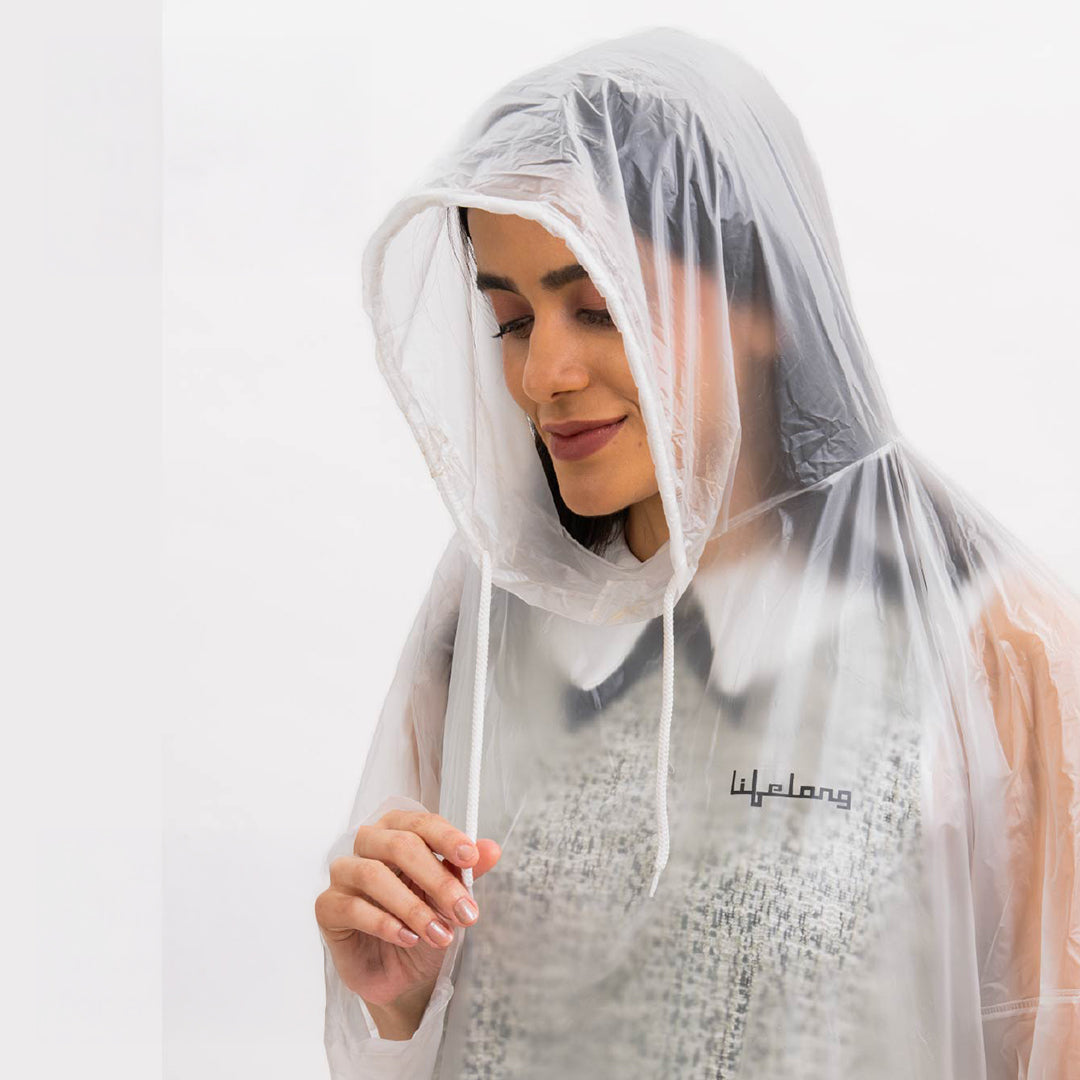 Lifelong Unisex Waterproof Raincoat – Hooded, Full Sleeves, Outdoor Travel