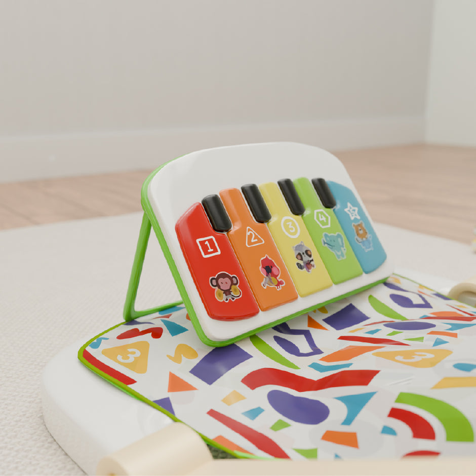 Cuppy Sit-Me-Up Baby Seat with Detachable Piano | Foldable & Baby Sit Up Training Seat | 3-6 Months with Feeding Tray | Foldable Design for Easy Storage, Soft & Comfortable Seat with Safety