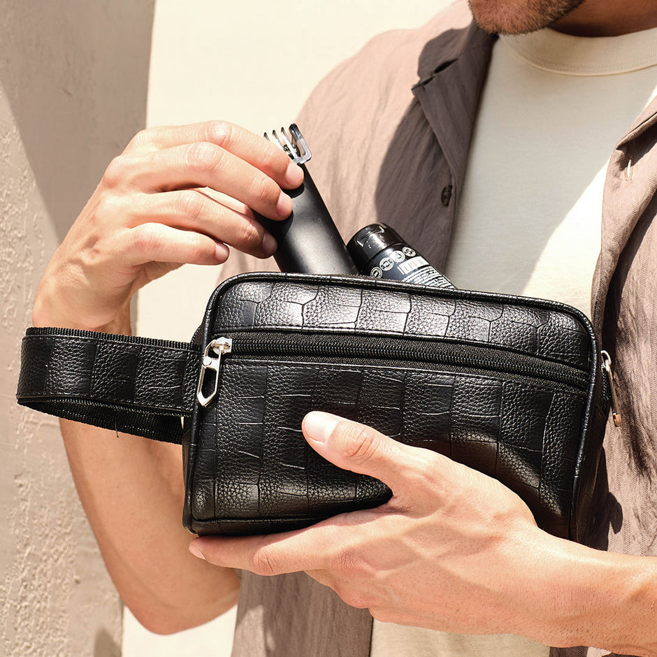 Lifelong Pouch | Shaving Kit & Grooming Travel Toiletry Bag |Black