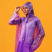 Ladies Polka Dot Designer Raincoat – Waterproof & Lightweight (Purple, M)