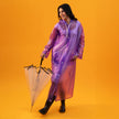 Ladies Polka Dot Designer Raincoat – Waterproof & Lightweight (Purple, M)