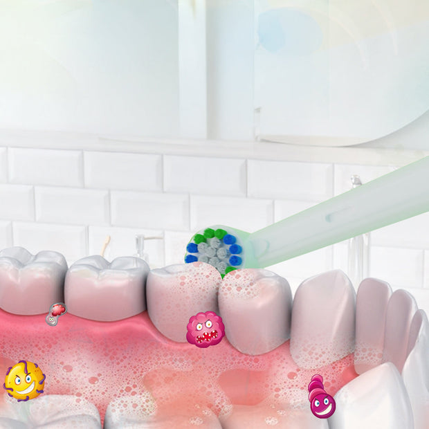 Lifelong Battery Toothbrush for Kids with 1 Handle, 2 Brush Heads, Stickers and 2xAAA Batteries