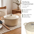 Lifelong Enamel Cast Iron Dutch Oven with Lid (5.6L, 28cm) | Oven, Gas & Induction Compatible | Slow Cooking, Even Heat Distribution, Nontoxic, Durable, Naturally Nonstick, No Stains & Scratch (Ivory)