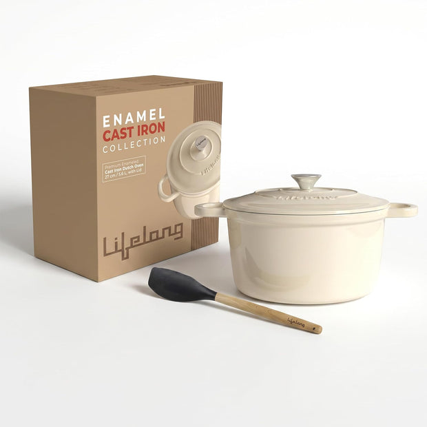 5.6L Enamel Cast Iron Dutch Oven with Lid