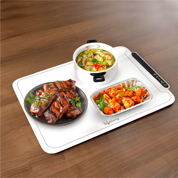 Electric Food Warmer - 250 W | Roll Up Silicon Heating Mat | Adjustable Temperature Control with Touch | Even Warming Tray for Dining, Parties & Events | Auto Shut-Off