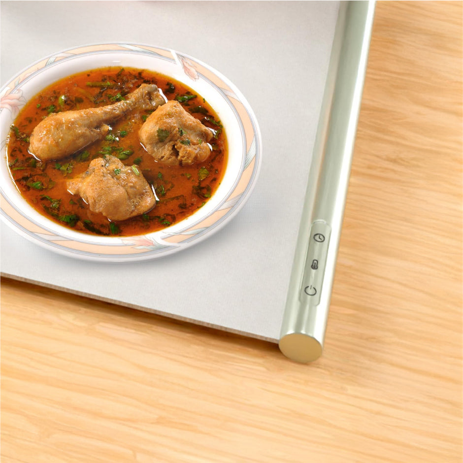 Electric Food Warmer - 400 W | Roll Up Silicon Heating Mat | Adjustable Temperature Control with Touch | Even Warming Tray for Dining, Parties & Events