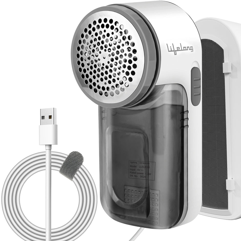 Lifelong 2-in-1 Lint Remover with Brush, 9000 RPM Fabric Shaver – AA Battery
