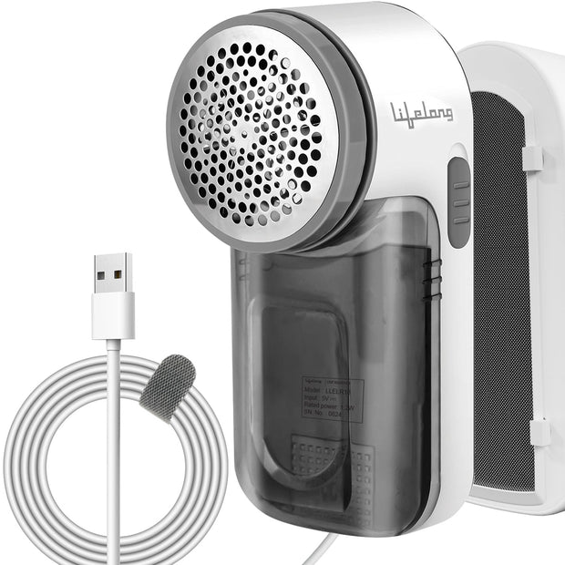 Lifelong 2-in-1 Lint Remover for Clothes with Brush - Fabric Shaver for Woollen Sweaters, Cotton Clothes, Sofa - Dust & Pet Hair Remover from Clothes - 2 Metre USB - Use with 5V-1A Adapter (LLELR18)