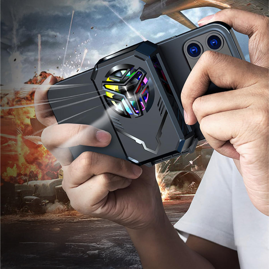 Rechargeable Phone Cooler for Gaming | Powerful Semiconductor Technology | Durable Battery | Additional Clip For iPhone & Android | Instant Cooling Fan for Mobile | Wireless | RGB Light