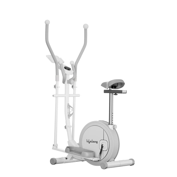 Elliptical Cross Trainer Bike for Home Use | Cycling Machine | Exercise Machine with Touch LED Screen Display, Adjustable Seat |6kg Flywheel|Magnetic Adjustable Resistance & iPad Holder-white