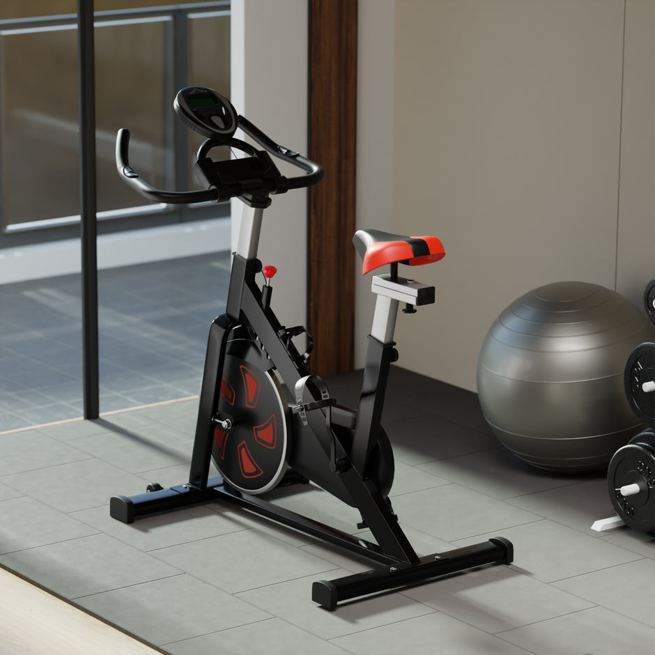 8 kg Flywheel Spin Bike | 7-Level Resistance | LED Monitor & Heart-Rate Sensor | 120 kg Capacity