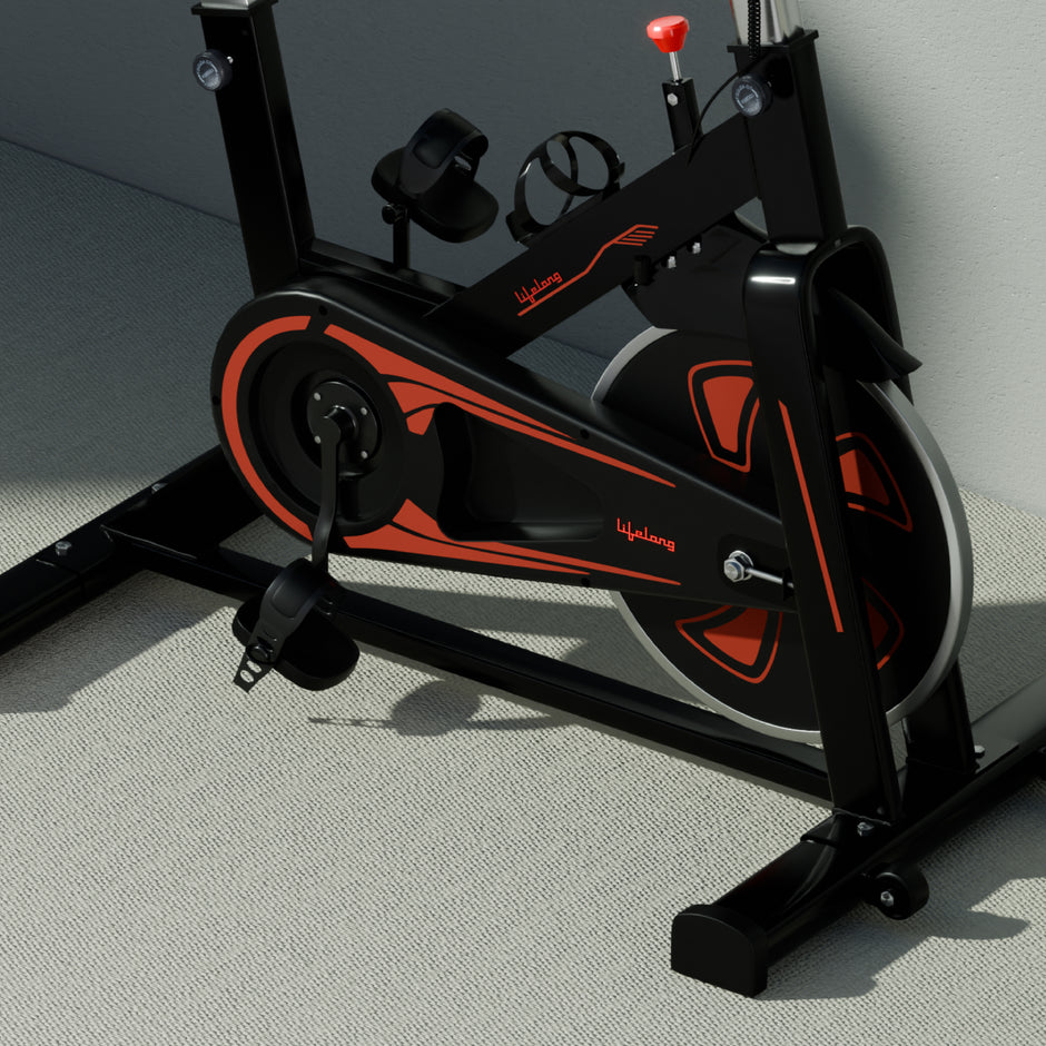 8 kg Flywheel Spin Bike | 7-Level Resistance | LED Monitor & Heart-Rate Sensor | 120 kg Capacity