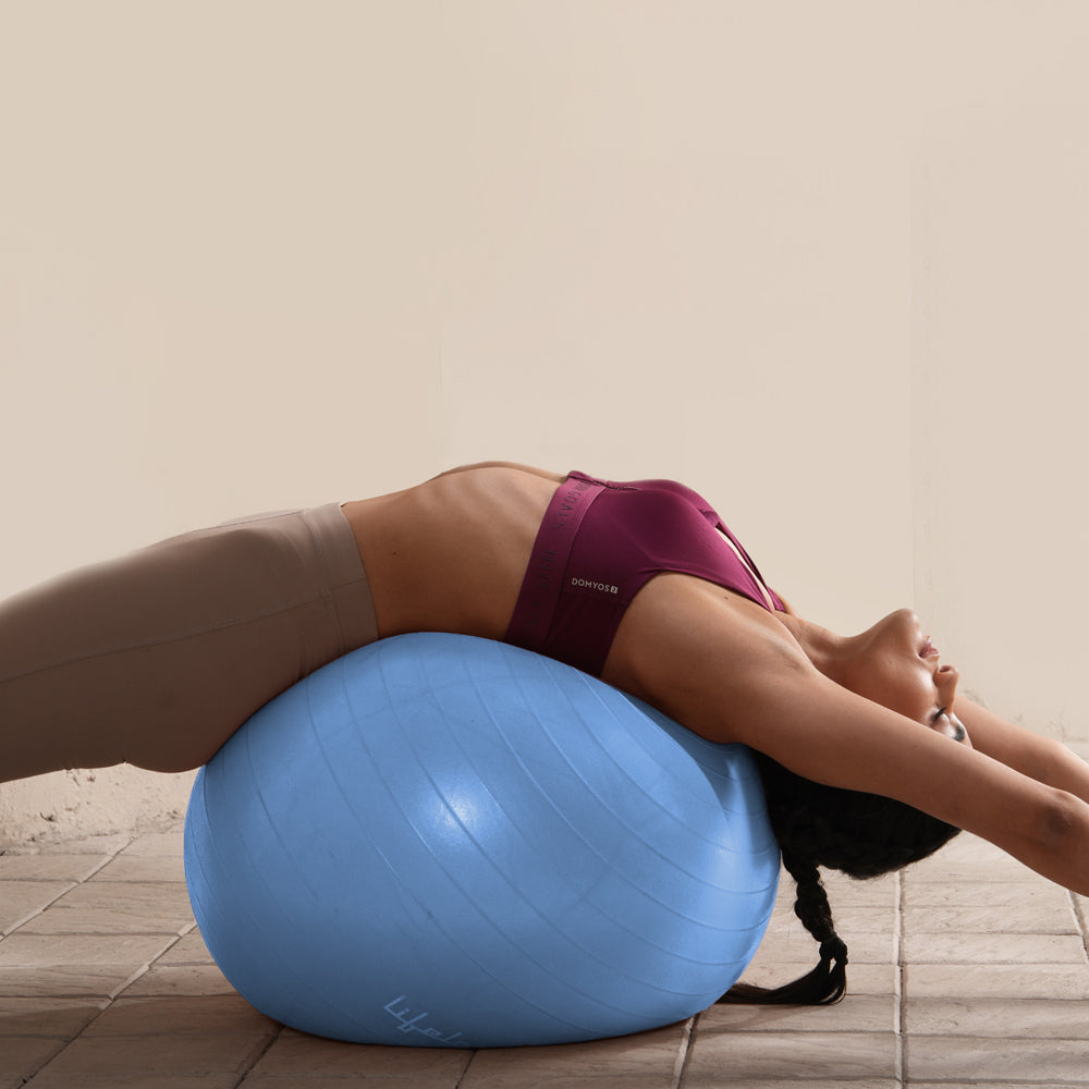Lifelong LLFAGB55BL Gym Ball for Exercise Anti Burst Exercise Ball with Foot Pump for Workout Yoga Ball for Women and Men, Black
